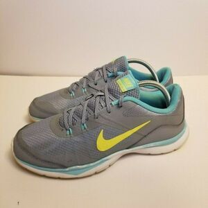 Nike Womens Size 10 Grey Blue White Training Flex TR 5 724858-004 Running Shoes